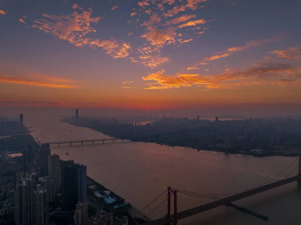 Hubei Wuhan Summer Urban Skyline Aerial Photography Scenery — Stock Photo, Image