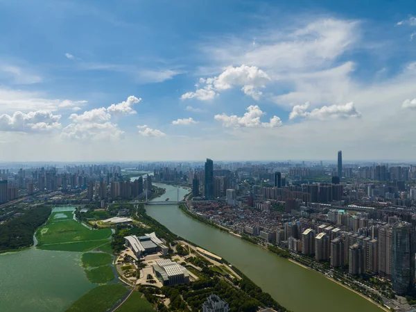 Hubei Wuhan Summer Urban Skyline Aerial Photography Scenery — Stockfoto