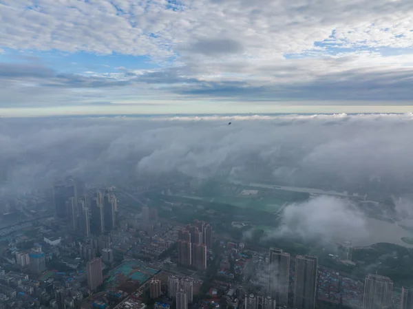 Hubei Wuhan Lato Urban Skyline Krajobrazy Lotu Ptaka — Zdjęcie stockowe