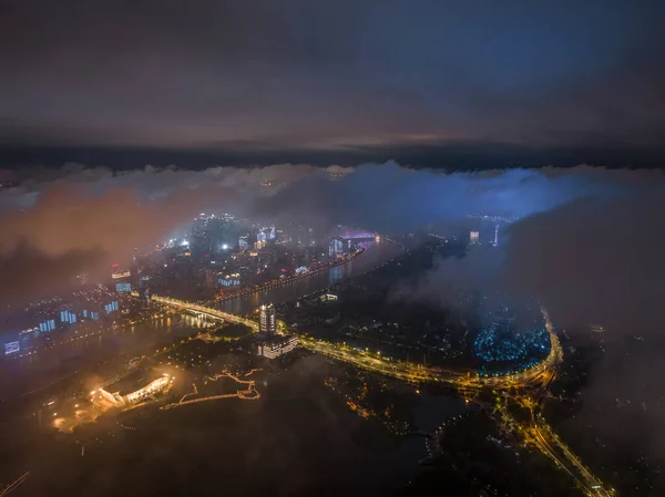 Hubei Wuhan Summer Urban Skyline Aerial Photography Scenery — 图库照片