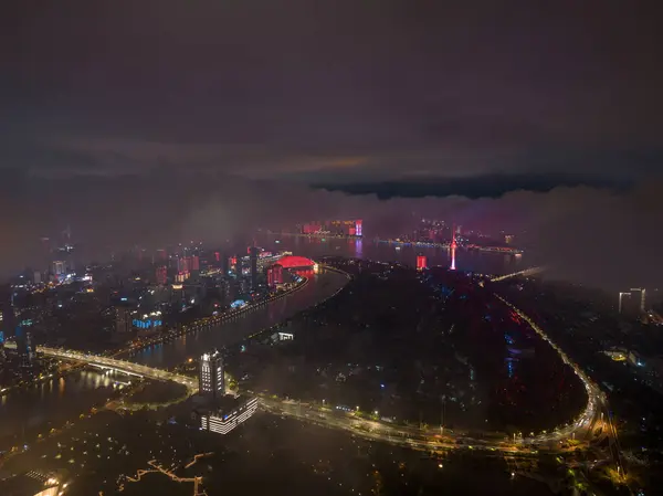 Hubei Wuhan Summer Urban Skyline Aerial Photography Scenery — Zdjęcie stockowe