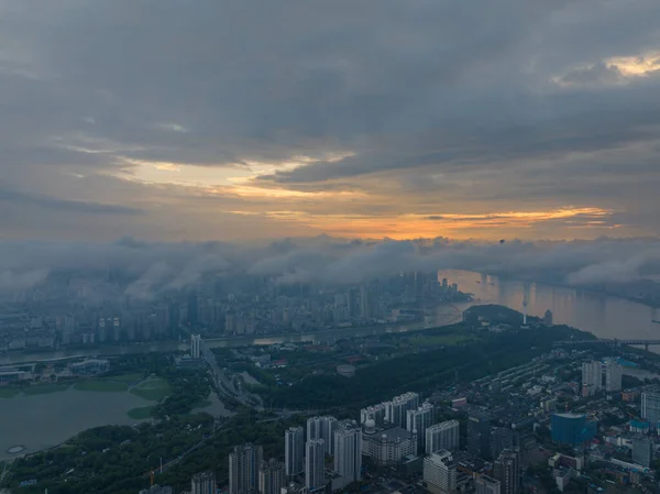 Hubei Wuhan Verão Urban Skyline Fotografia Aérea Cenário — Fotografia de Stock