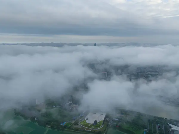 Hubei Wuhan Lato Urban Skyline Krajobrazy Lotu Ptaka — Zdjęcie stockowe