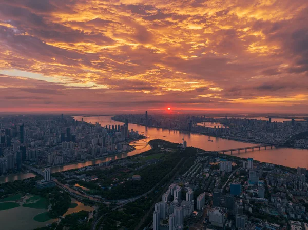Hubei Wuhan Summer Urban Skyline Aerial Photography Scenery — Φωτογραφία Αρχείου