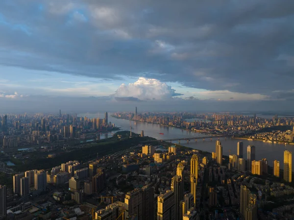 Hubei Wuhan Summer Urban Skyline Aerial Photography Scenery — Stockfoto