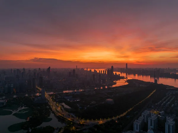 Hubei Wuhan Summer Urban Skyline Photographie Aérienne Paysage — Photo