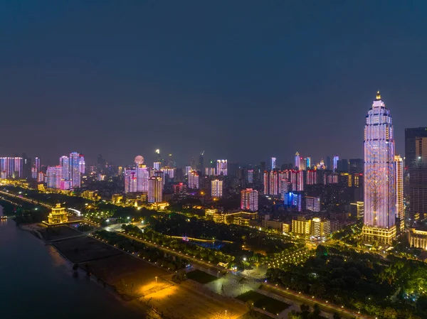 Hubei Wuhan Summer Urban Skyline Aerial Photography Scenery — 스톡 사진
