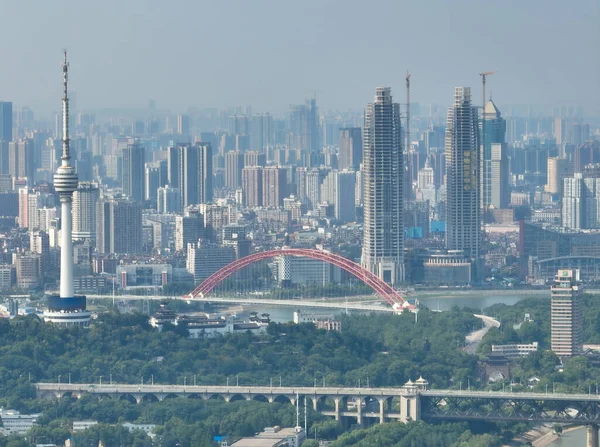 Hubei Wuhan Summer Urban Skyline Aerial Photography Scenery — Stock Fotó