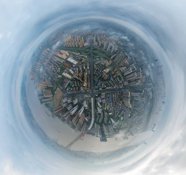Hubei Wuhan Summer Urban Skyline Aerial photography scenery