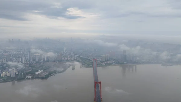 Hubei Wuhan Καλοκαίρι Urban Skyline Αεροφωτογραφία Τοπίο — Φωτογραφία Αρχείου