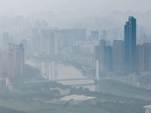 Hubei Wuhan Verão Urban Skyline Fotografia Aérea Cenário — Fotografia de Stock