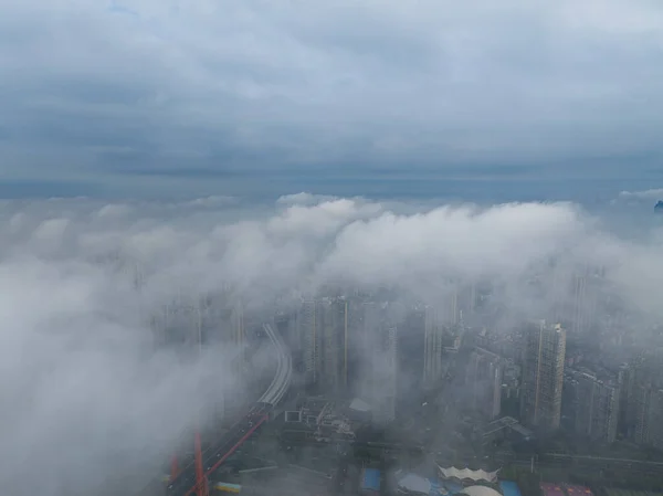 Hubei Wuhan Lato Urban Skyline Krajobrazy Lotu Ptaka — Zdjęcie stockowe