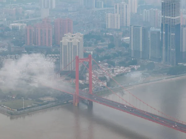 Wuhan Yingwuzhou Yangtze River Bridge Aerial Scenery Scenery —  Fotos de Stock