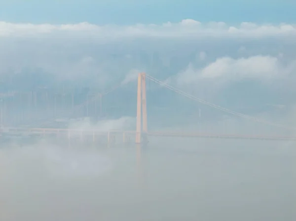 Wuhan Yangsigang Yangtze River Bridge Aerospace Scenery — Stock Photo, Image