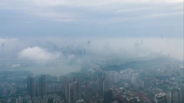 Yazın Wuhan şehrinin hava fotoğrafçılık manzarası yükselişte.