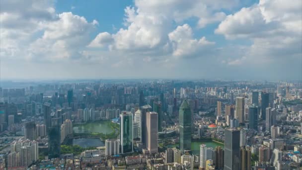 Aerial Photography Scenery Wuhan City Skyline Summer — 图库视频影像