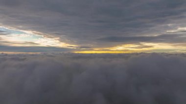 Aerial photography scenery of the cloud sea in the summer city of Wuhan