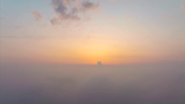 Пейзаж Воздушной Фотографии Облачного Моря Летнем Городе Ухан — стоковое видео