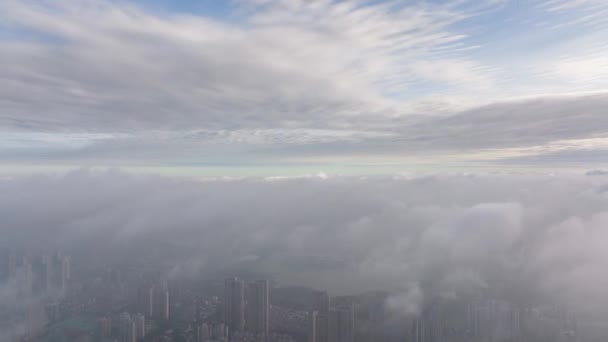 Aerial Photography Scenery Cloud Sea Summer City Wuhan — 图库视频影像