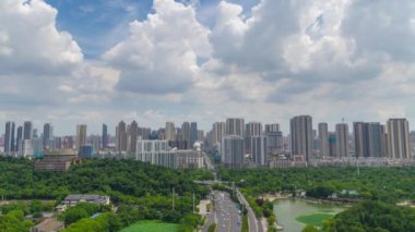 Scenery of Wuhan city skyline in summer