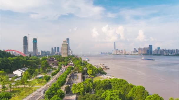 Scenery Wuhan City Skyline Summer — Vídeos de Stock
