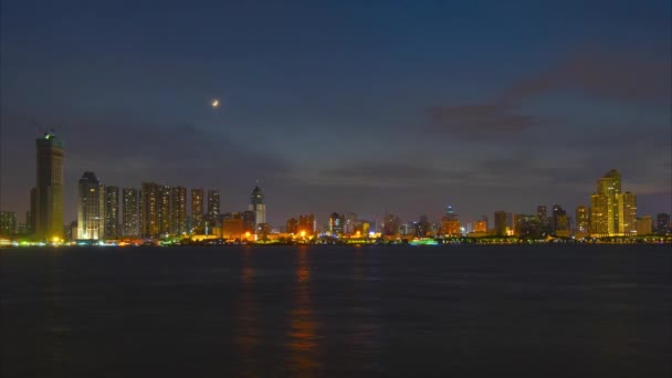 Wuhan City Skyline Night Scenery — Vídeo de Stock