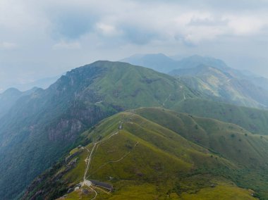 Wugong Dağı 'nın ilk bahar manzarası Doğal Sahne Bölgesi, Pingxiang, Jiangxi, Çin