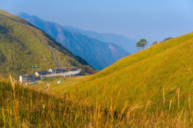 Wugong Dağı 'nın ilk bahar manzarası Doğal Sahne Bölgesi, Pingxiang, Jiangxi, Çin