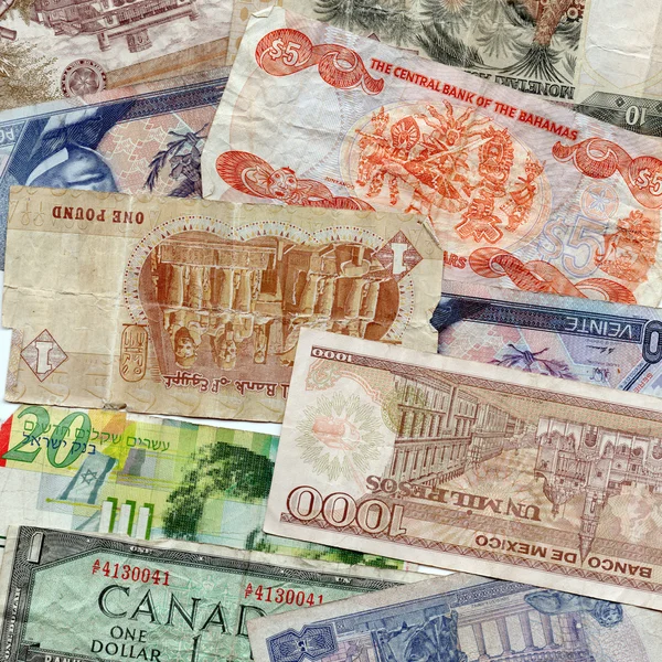 Zahraniční měny nejrůznějších směnky — Stock fotografie