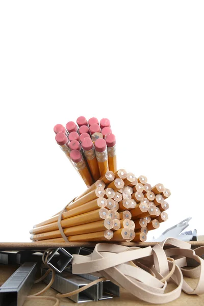 Lápices, escuela y suministros de oficina — Foto de Stock
