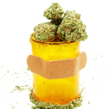 marihuana-cannabis, witte achtergrond