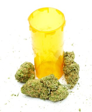 marihuana-cannabis, witte achtergrond