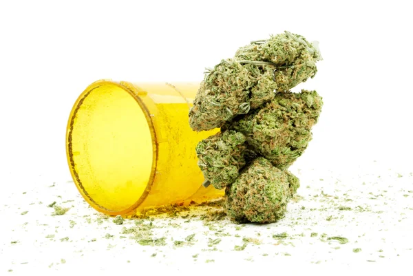 Marihuana-cannabis, witte achtergrond — Stok fotoğraf