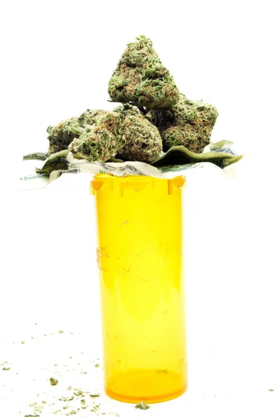 Marijuana Cannabis, Sfondo Bianco — Foto Stock