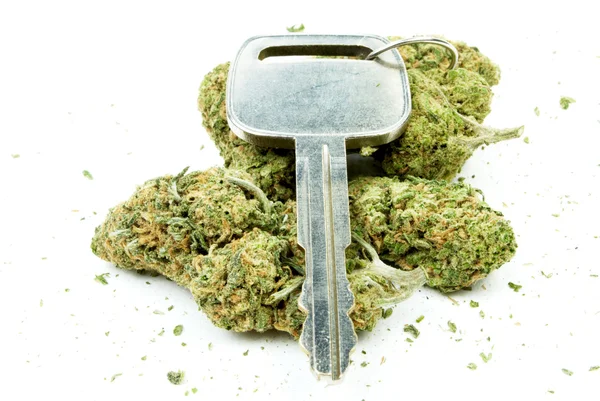 Marijuana, Driving Under the Influence, Cannabis and Car Keys — Stock Photo, Image