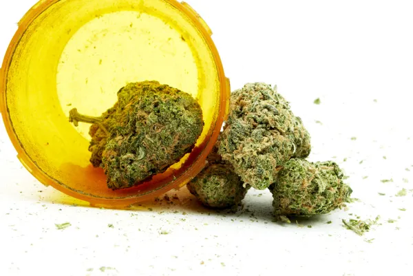 Marijuana médicale, Rx Pharmacie sur ordonnance Flacon de médicament du dispensaire — Photo