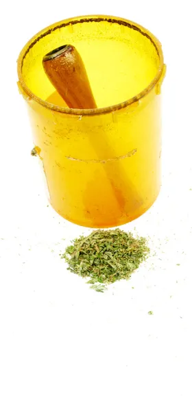 Lékařské marihuany, Rx recept lékárna lék láhev z lékárny — Stock fotografie
