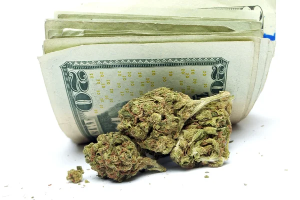 Marihuana y dinero — Foto de Stock