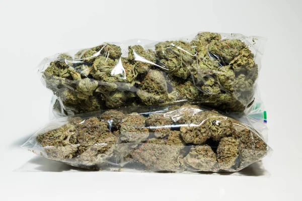 Marihuana Marihuana Białym Tle — Zdjęcie stockowe