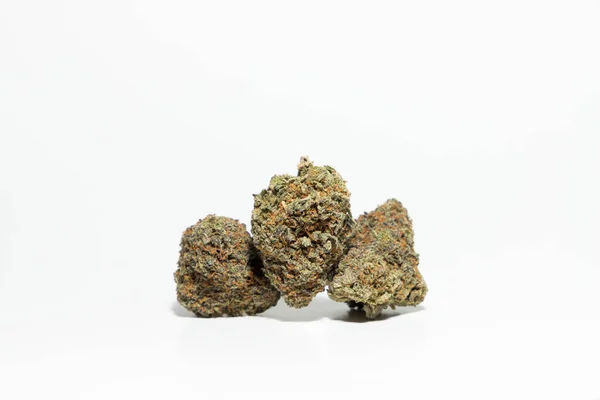 Marihuana Cannabis Fondo Blanco —  Fotos de Stock