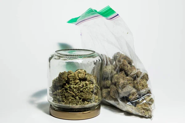 Bag Weed White Background — Stock Photo, Image