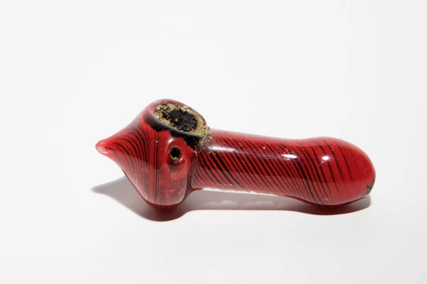 Close View Dried Marijuana Herb Smoking Pipe — Stock Photo, Image