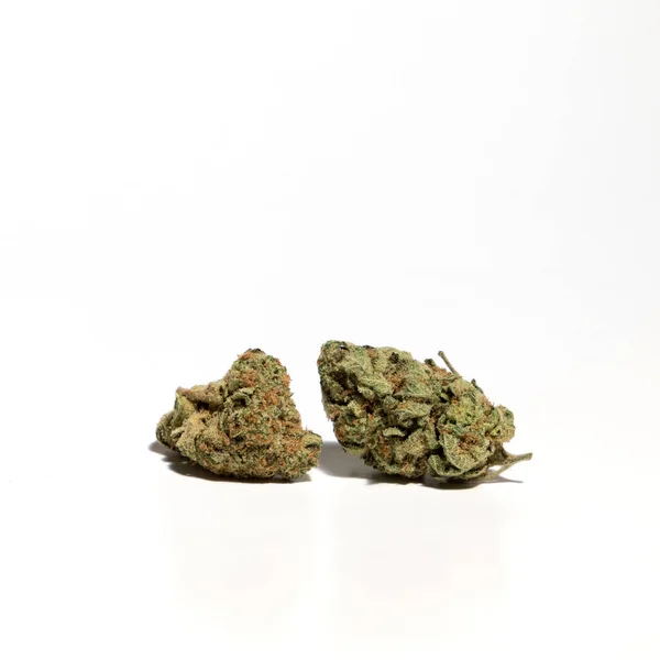 Marihuána Kannabiszbimbó Fehér Alapon — Stock Fotó