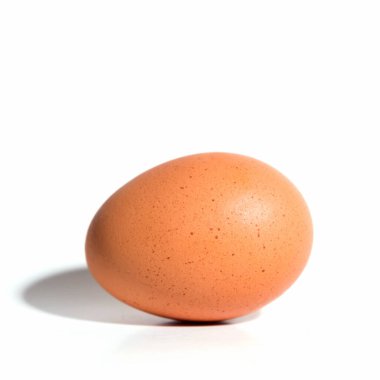 Kahverengi yumurta beyaz arkaplanda izole edilmiş