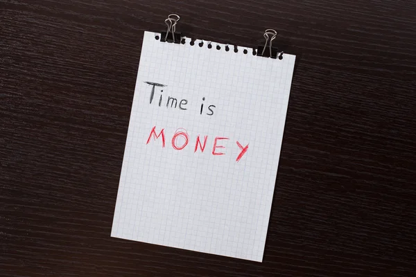Meddelandet "tid är pengar" (ver 2) — Stockfoto