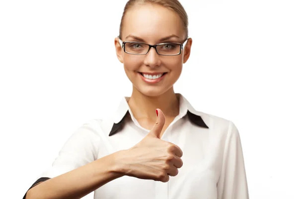 Gesture business woman — Stock Photo, Image