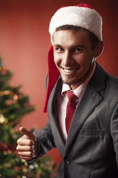 The guy in the suit the thumbs up — Stok fotoğraf