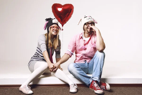 Couple with heart — Stock Photo, Image