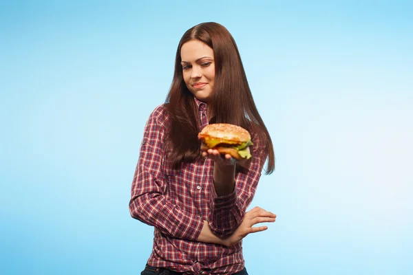 Burger and a bad stomach — Stock Photo, Image