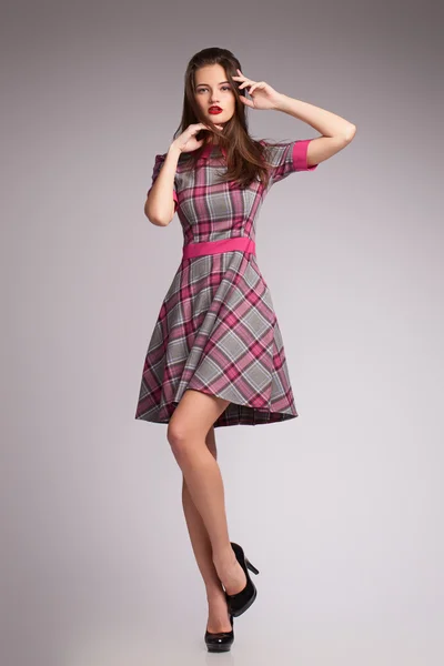 Girl in dress. Beautiful. New fashion. — Stock Photo, Image